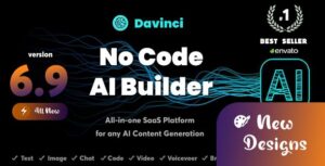 Davinci AI 8.2 – OpenAI Content, Text, Image, Voice, Chat, Code, Transcript, and Video Generator as SaaS