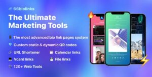 66biolinks 59.0 Extended – Bio Links, URL Shortener, QR Codes & Web Tools (SAAS)
